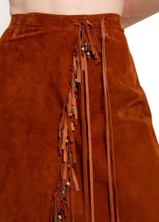 Pia Rucci Leather Fringe skirt - The Kit Vintage