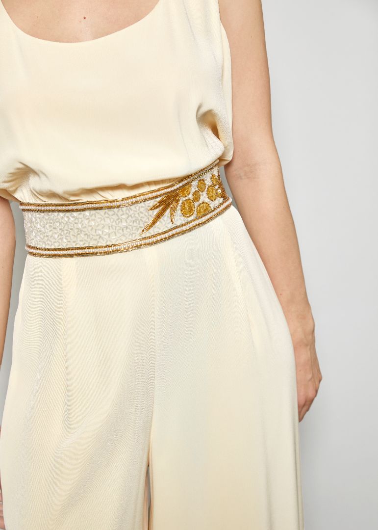 Bob Mackie Cream Jumpsuit - The Kit Vintage