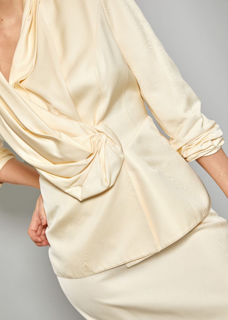 Thierry Mugler Vintage 1990's Cream Skirt Suit - The Kit Vintage