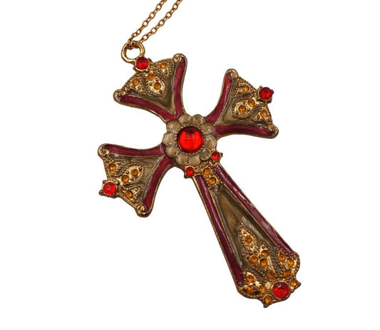Cross with Red Enamel