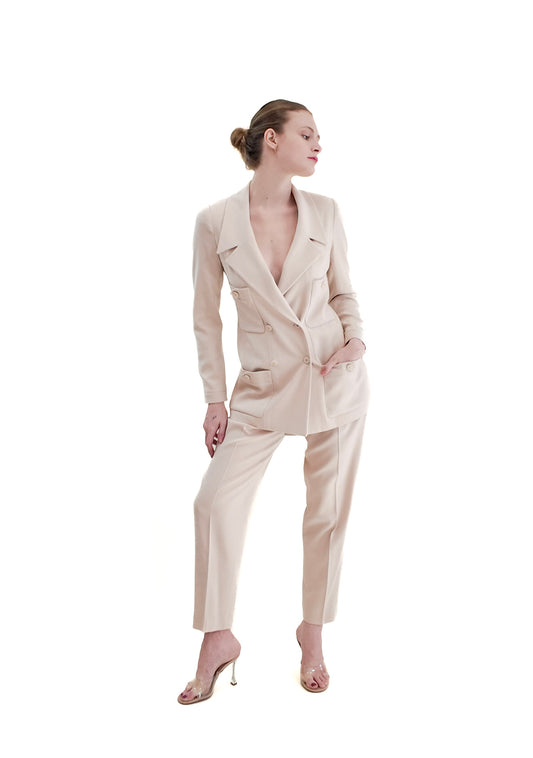 Vintage Chanel 1997 Cruise Cream Pants Suit - The Kit Vintage