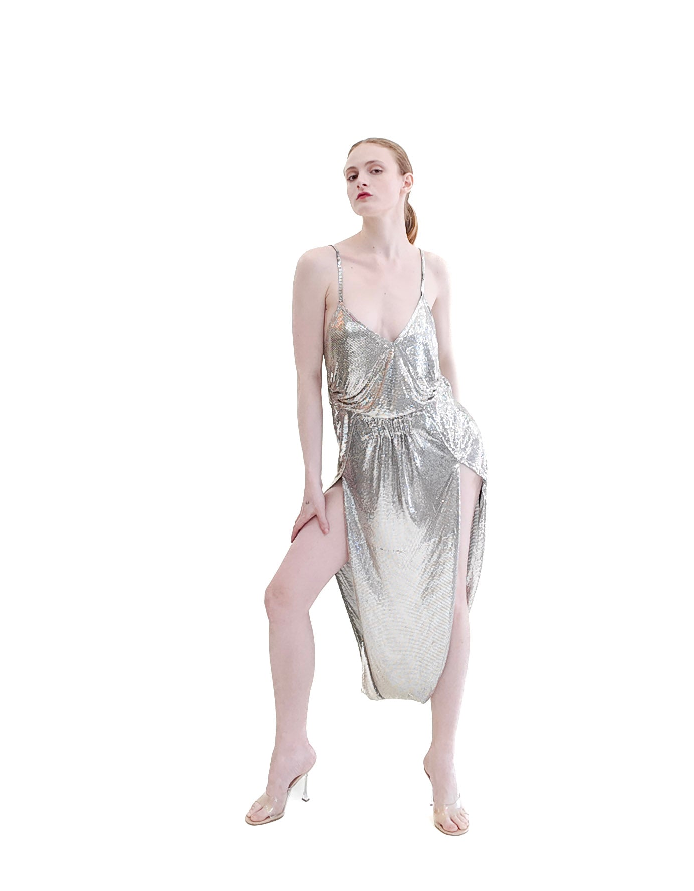 Saint Laurent Resort 2020 Silver Chain Mail Jumpsuit - The Kit Vintage