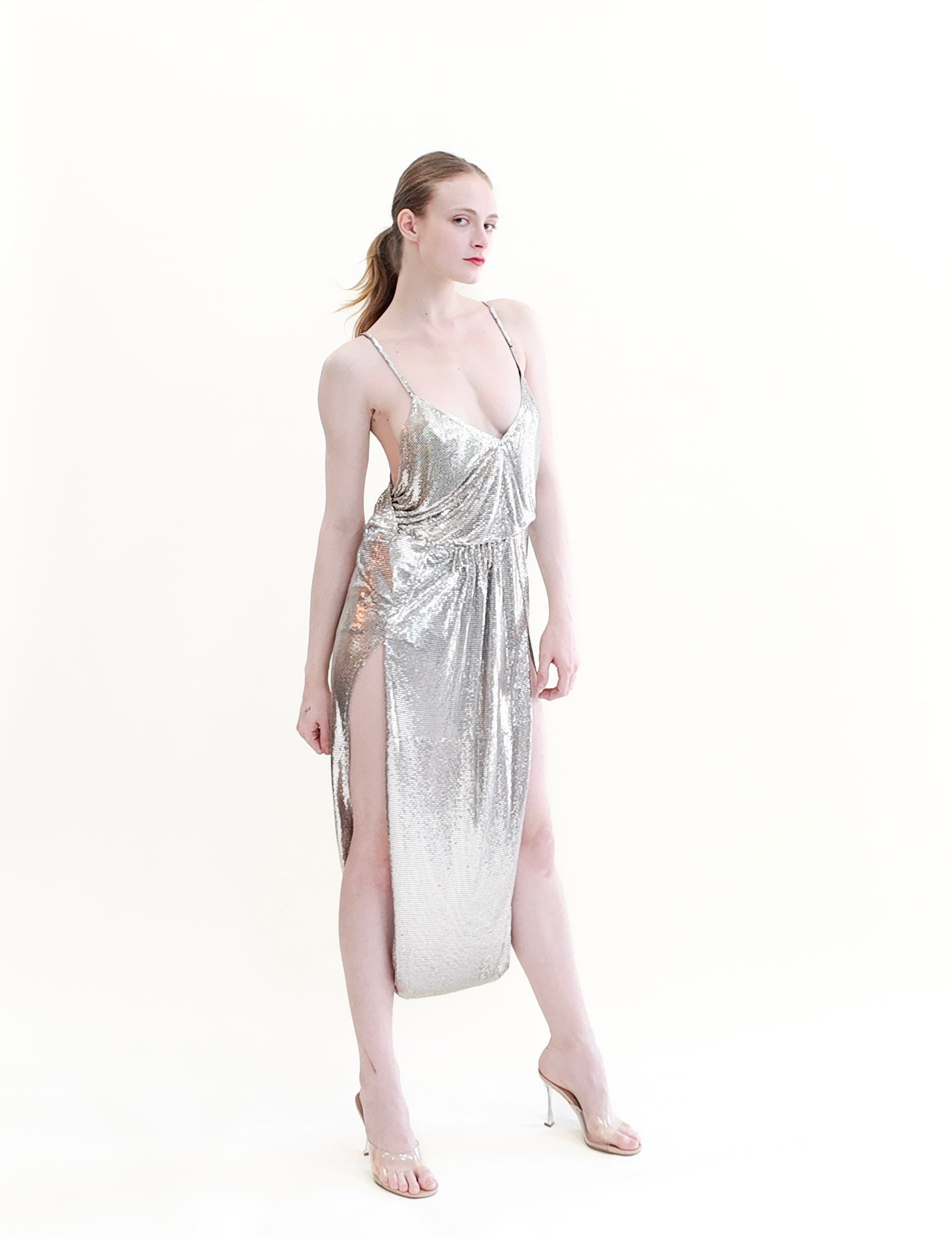 Saint Laurent Resort 2020 Silver Chain Mail Jumpsuit - The Kit Vintage