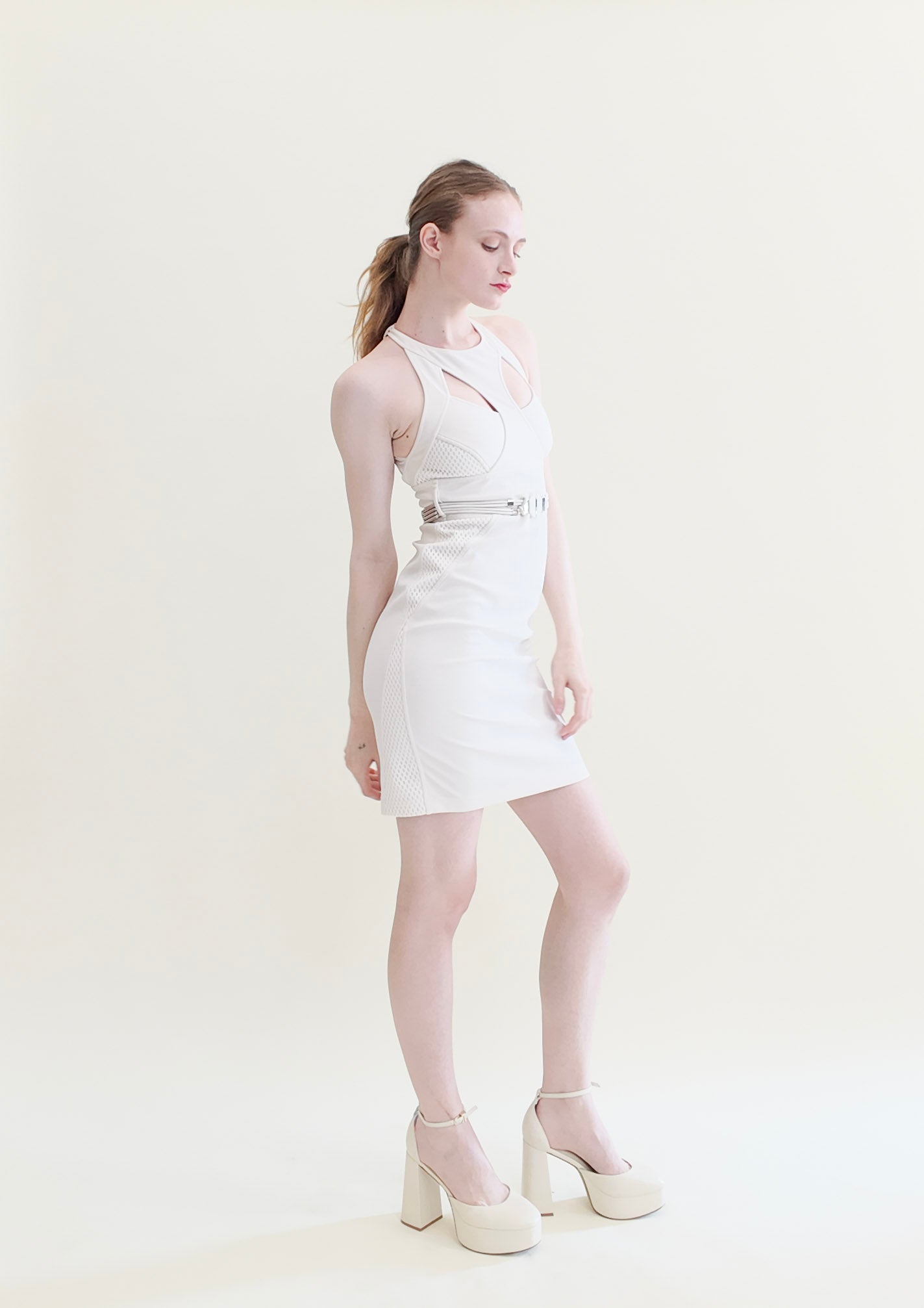 Gucci Spring 2010 White Belted Dress