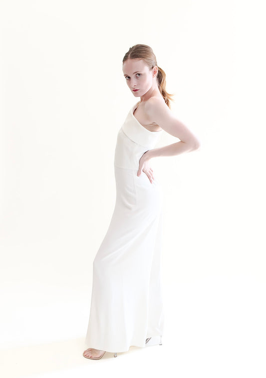 Alexander McQueen White One Shoulder Jumpsuit - The Kit Vintage