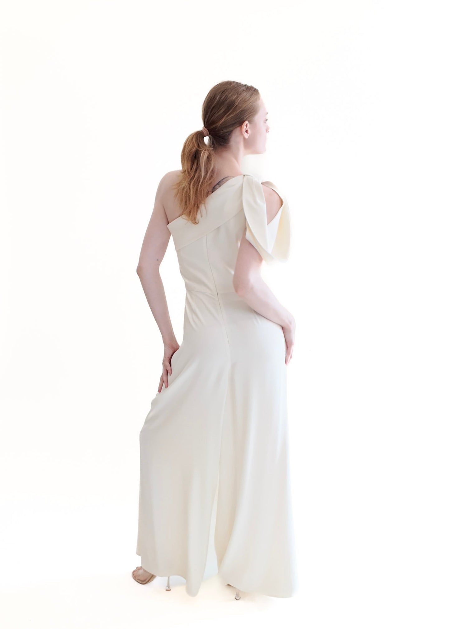 Alexander McQueen White One Shoulder Jumpsuit