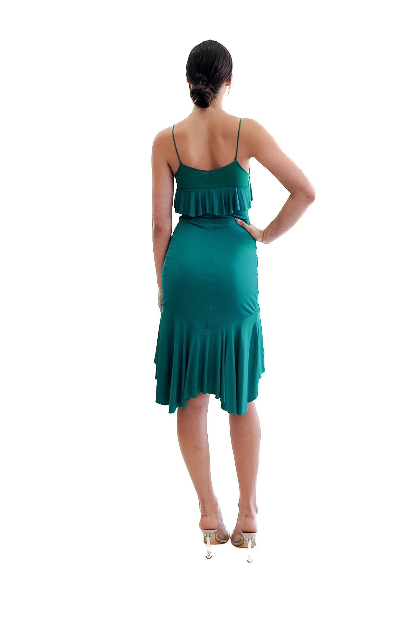 Tom Ford for YSL 2003 Turquoise Midi Ruffle Dress - The Kit Vintage