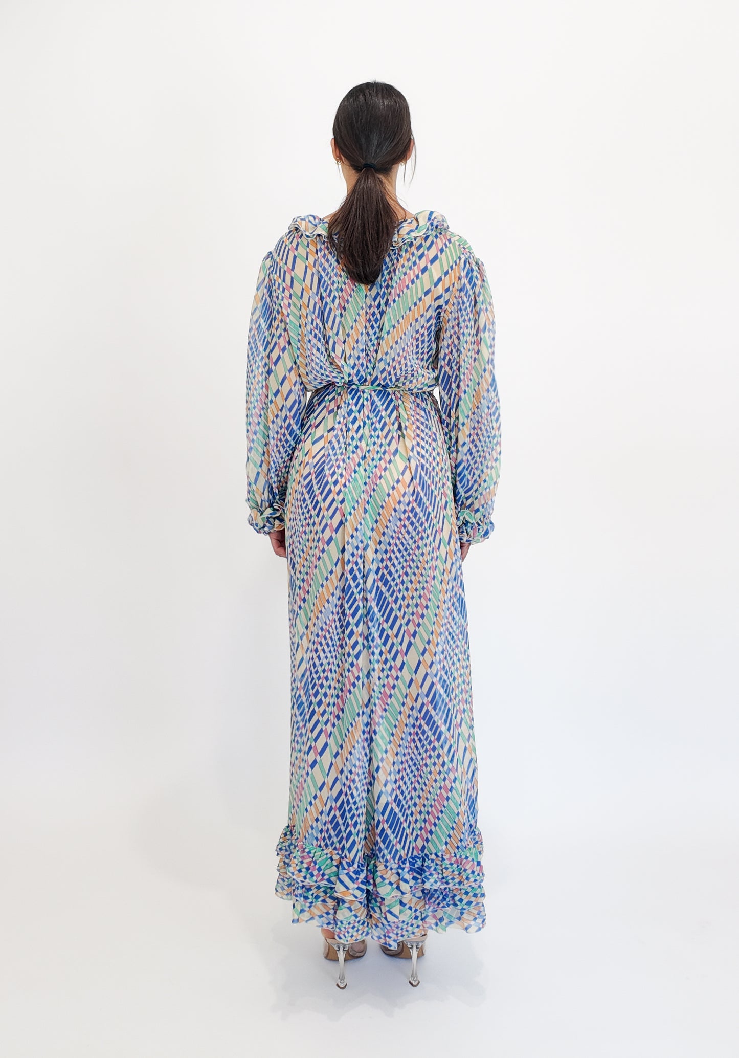 Guy Laroche Silk Printed Dress W Belt - The Kit Vintage