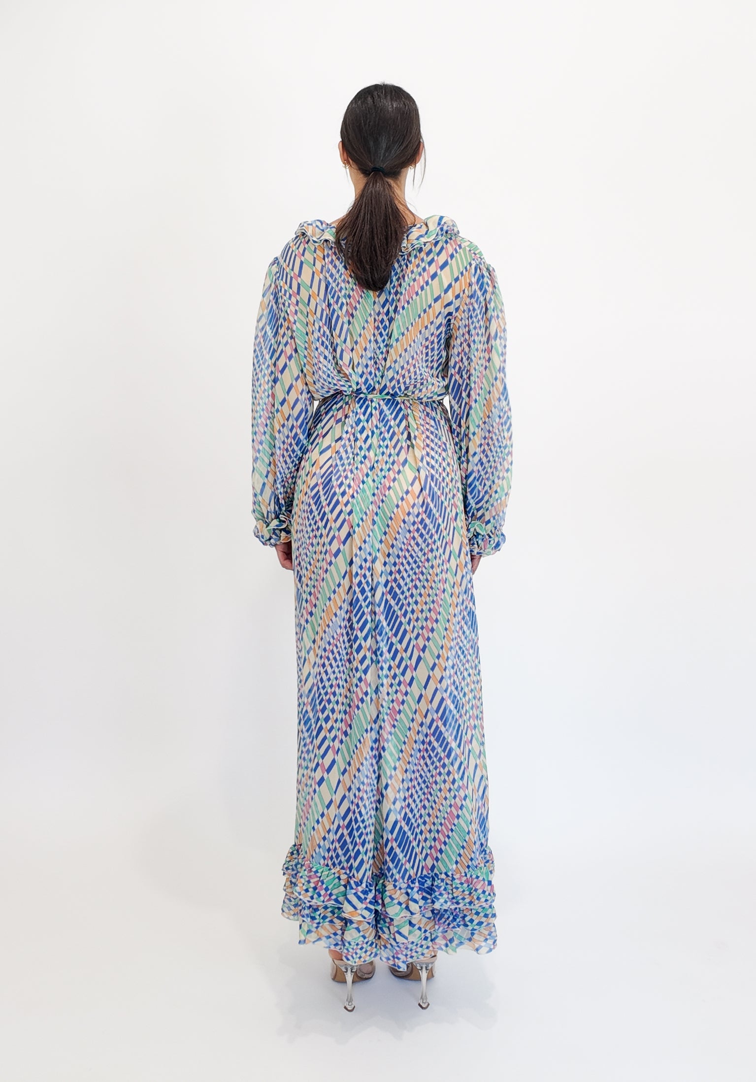 Guy Laroche Silk Printed Dress W Belt - The Kit Vintage