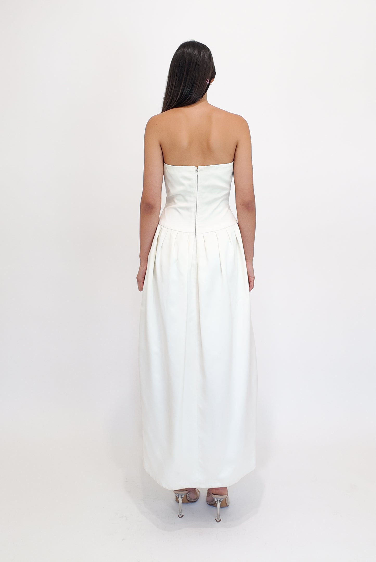 Nina Ricci White Silk Dress with Front Bow - The Kit Vintage