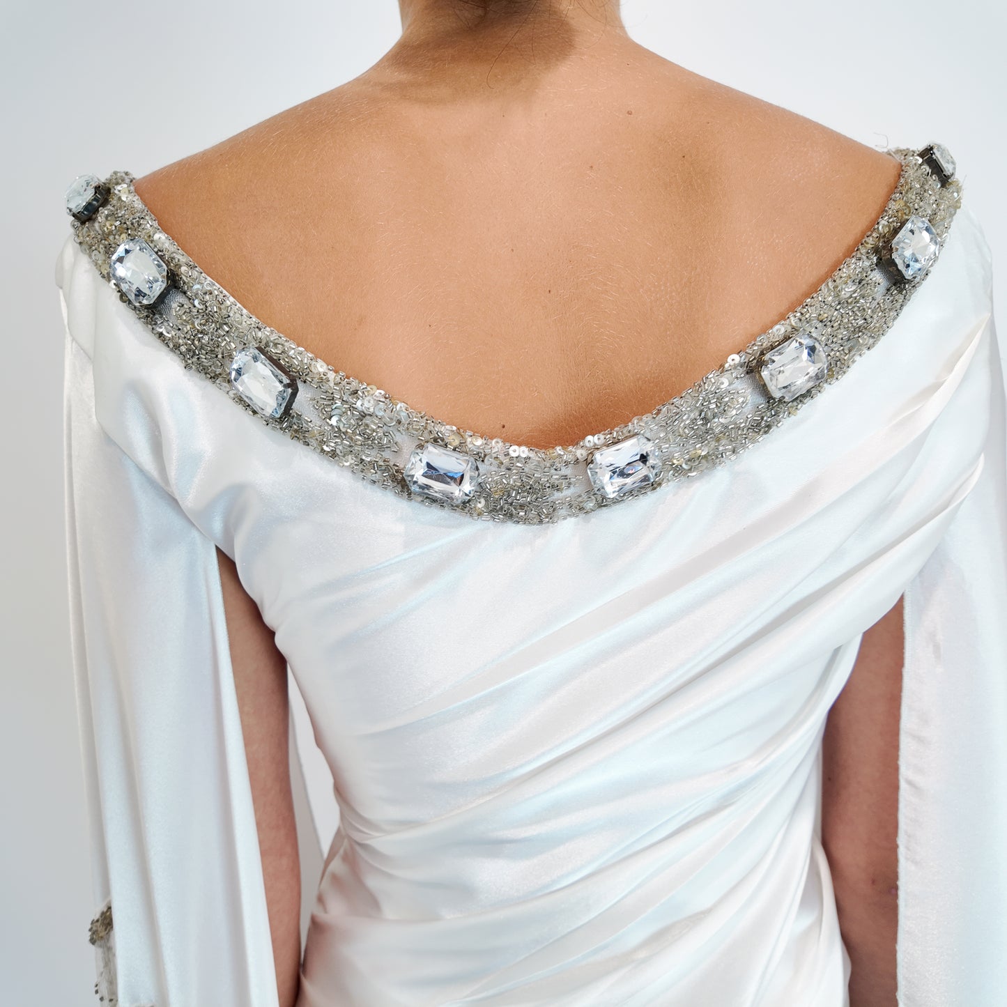 Christian Lacroix Ornamented White Angel Sleeve Dress - The Kit Vintage