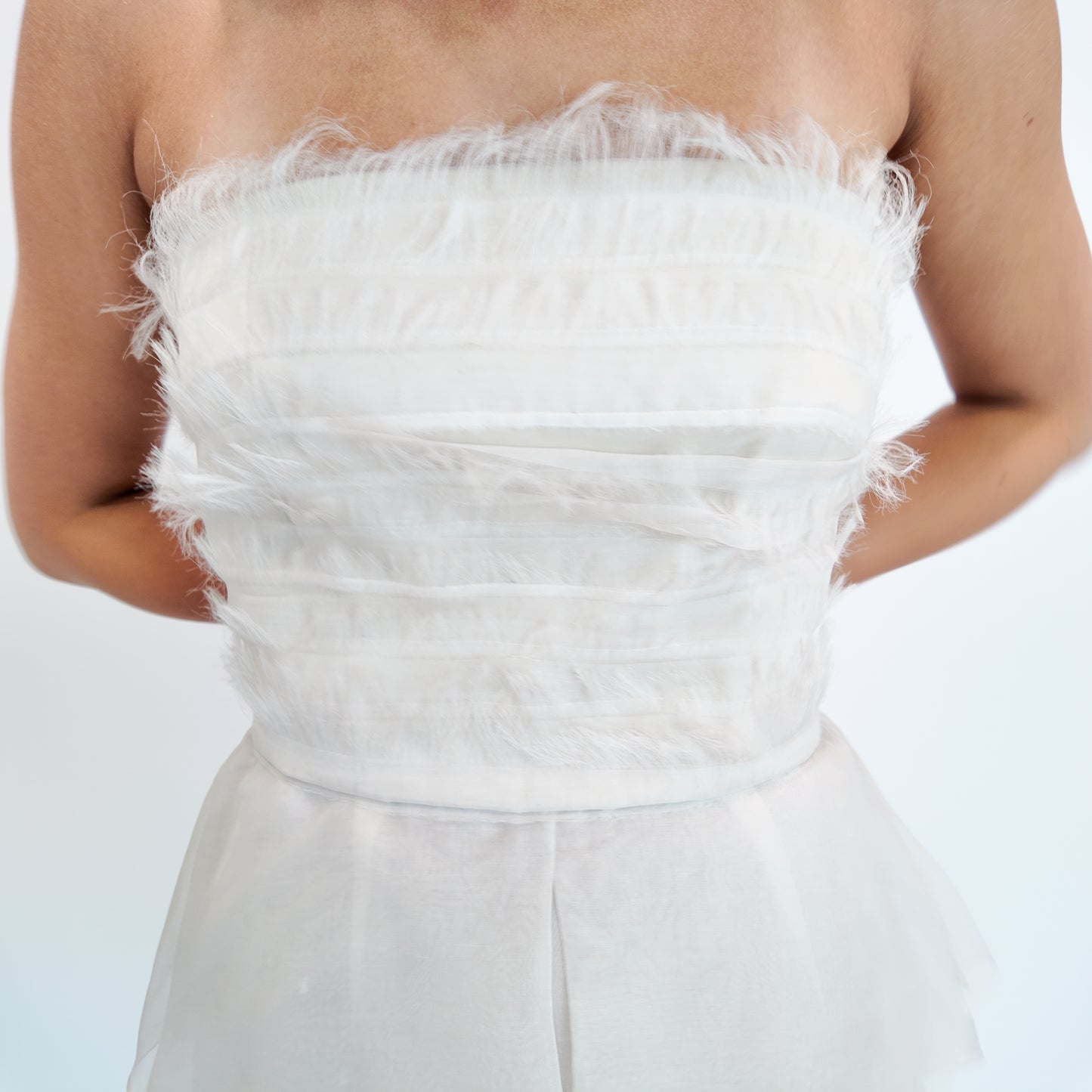 Alberta Ferretti S/S 2013 White Silk Cocktail Peplum Dress - The Kit Vintage