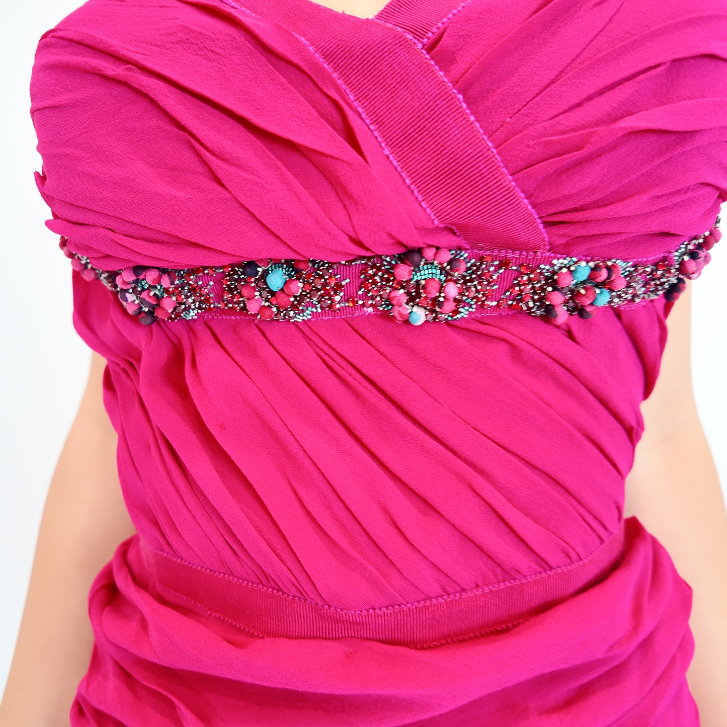 Emanuel Ungaro Fuschia Beadwork Gown - The Kit Vintage