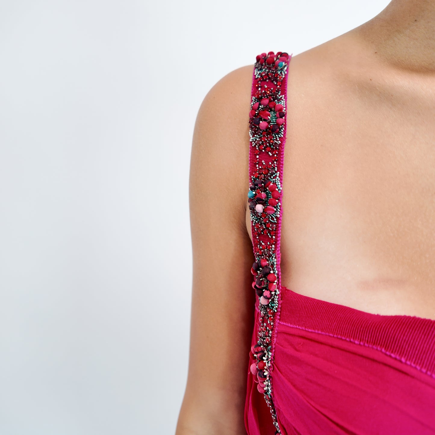 Emanuel Ungaro Fuschia Beadwork Gown - The Kit Vintage