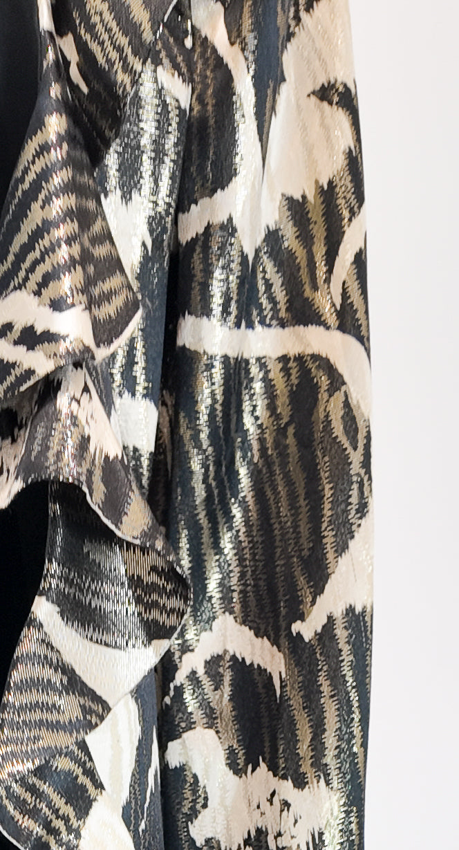 Ungaro Parallele Paris Metallic Skirt and Ruffled Jacket Set