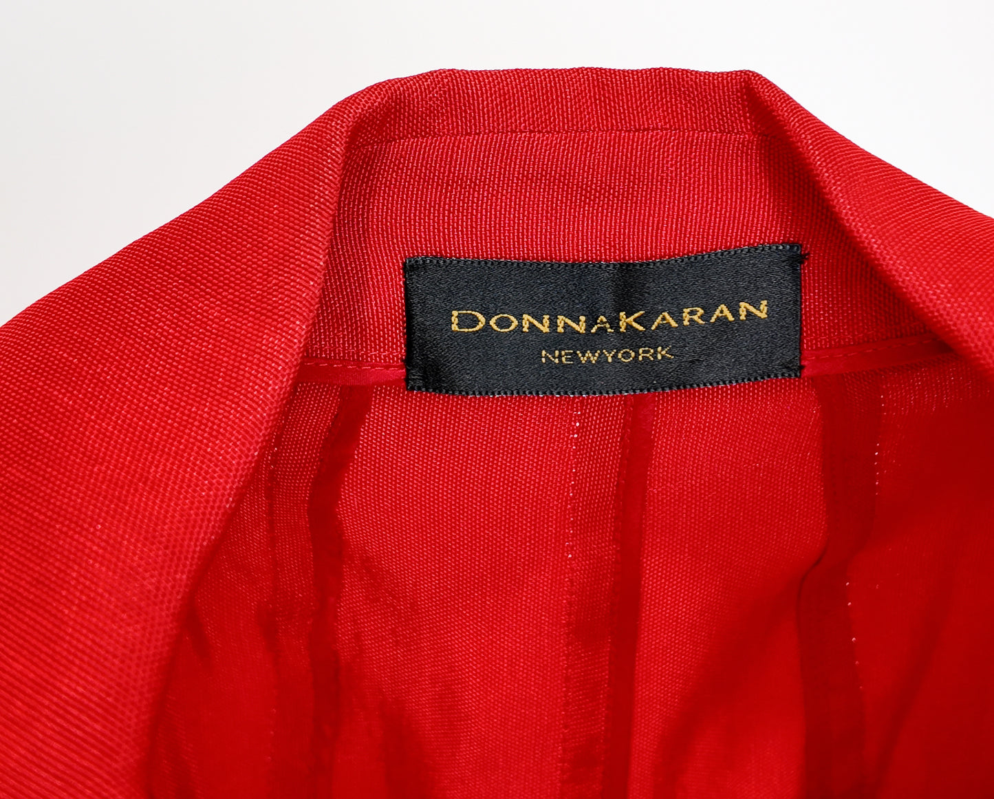 Vintage Donna Karan Red Sheen Skirt Suit