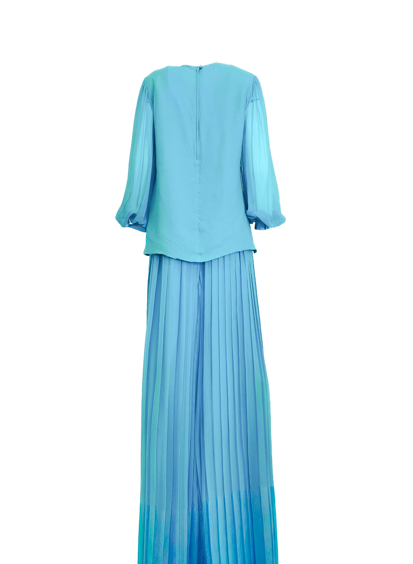 David Hayes Turquois Pleated Pant & Top Set