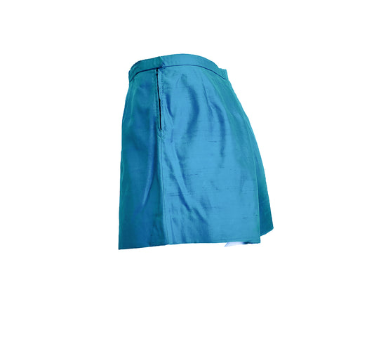 Christian Dior Vintage Turquoise Silk Shorts