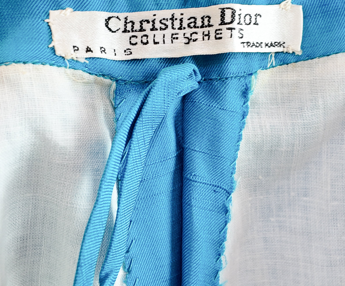 Christian Dior Vintage Turquoise Silk Shorts