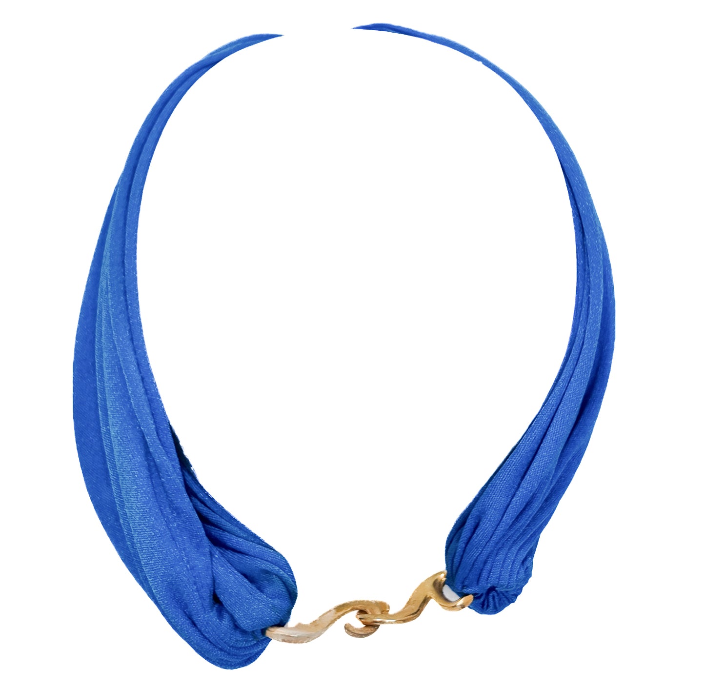 1970s Blue Jersey Wrap Dress with Turban Set
