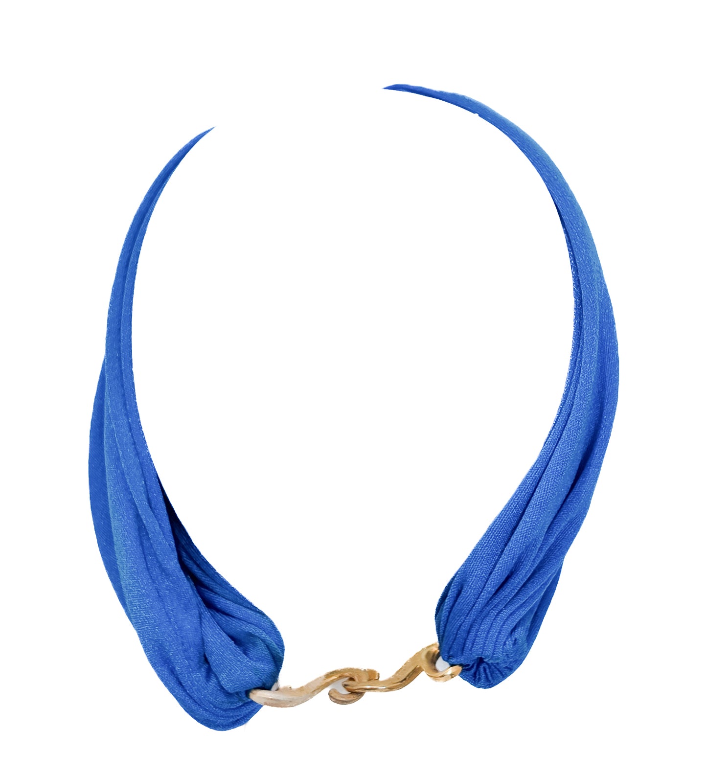 1970s Blue Jersey Wrap Dress with Turban Set