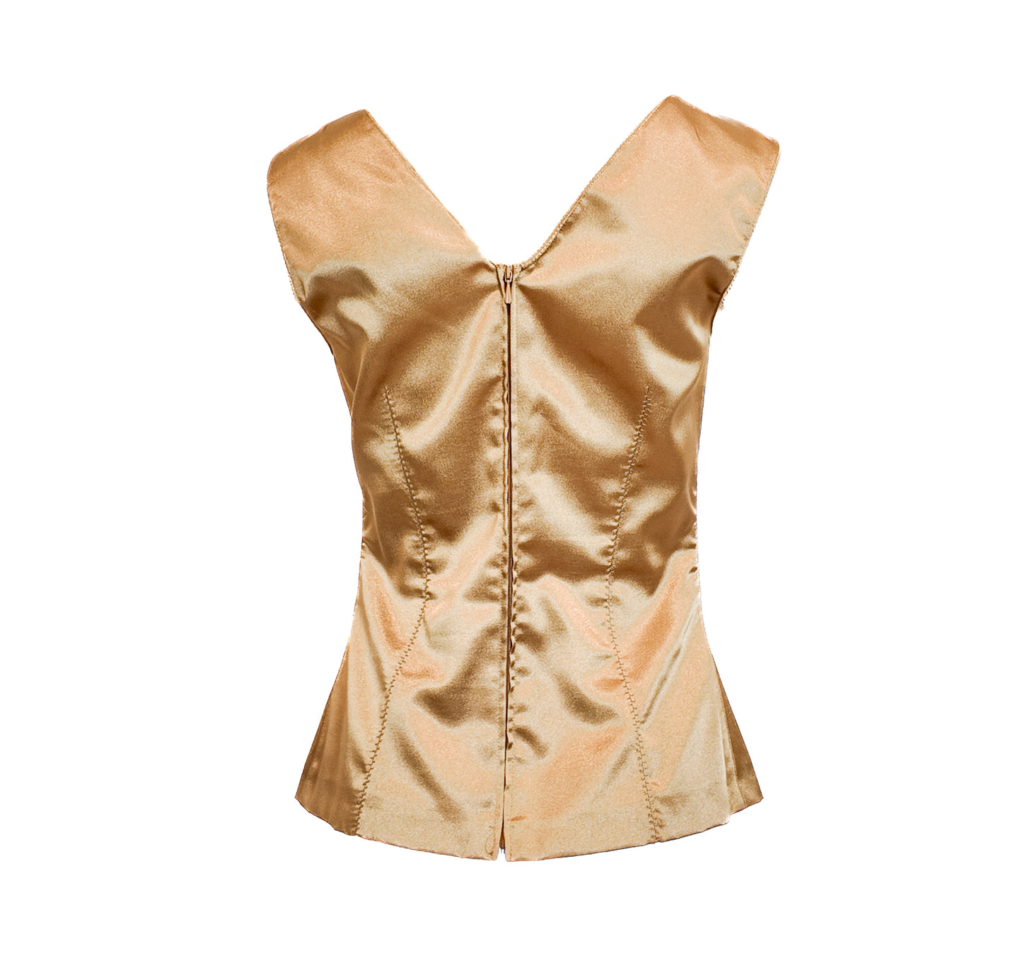 D&G Gold Satin Camisole with Center Lace