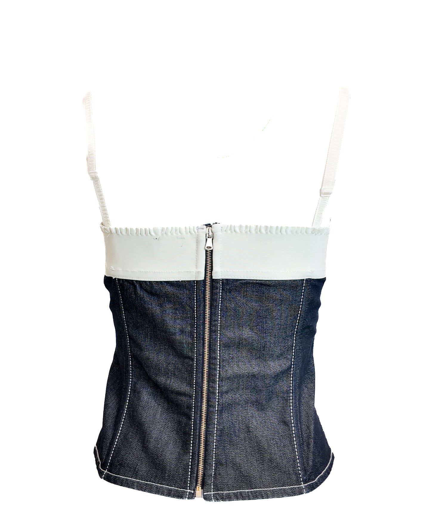 D&G 2002 Dark Denim Lace up Corset