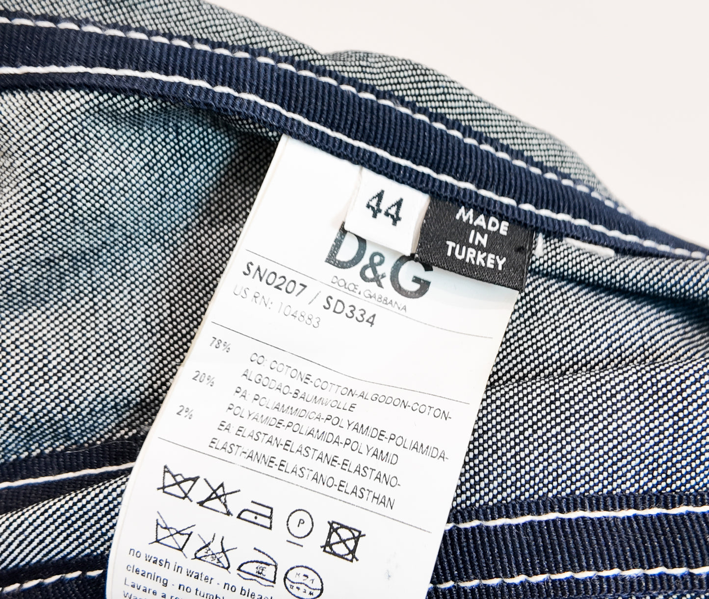 D&G 2002 Dark Denim Lace up Corset