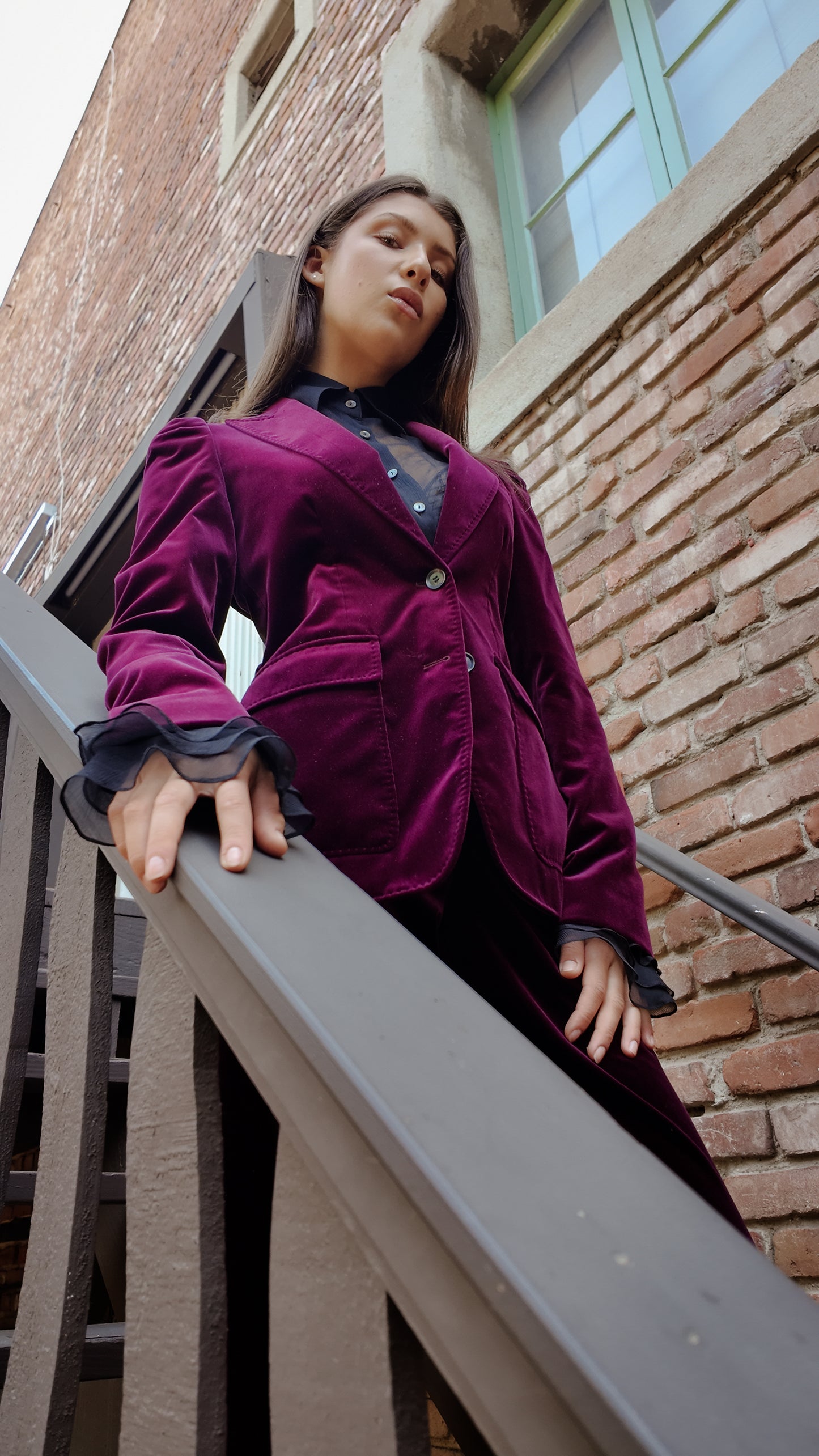 Gucci 2007 Cranberry Red Velvet Womens Pants Suit