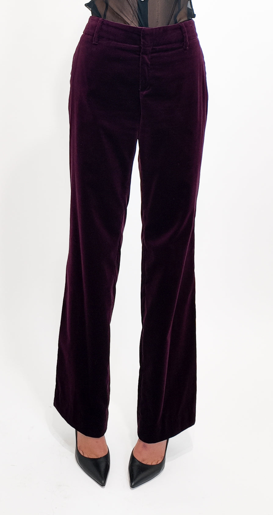 Gucci 2007 Cranberry Red Velvet Womens Pants Suit