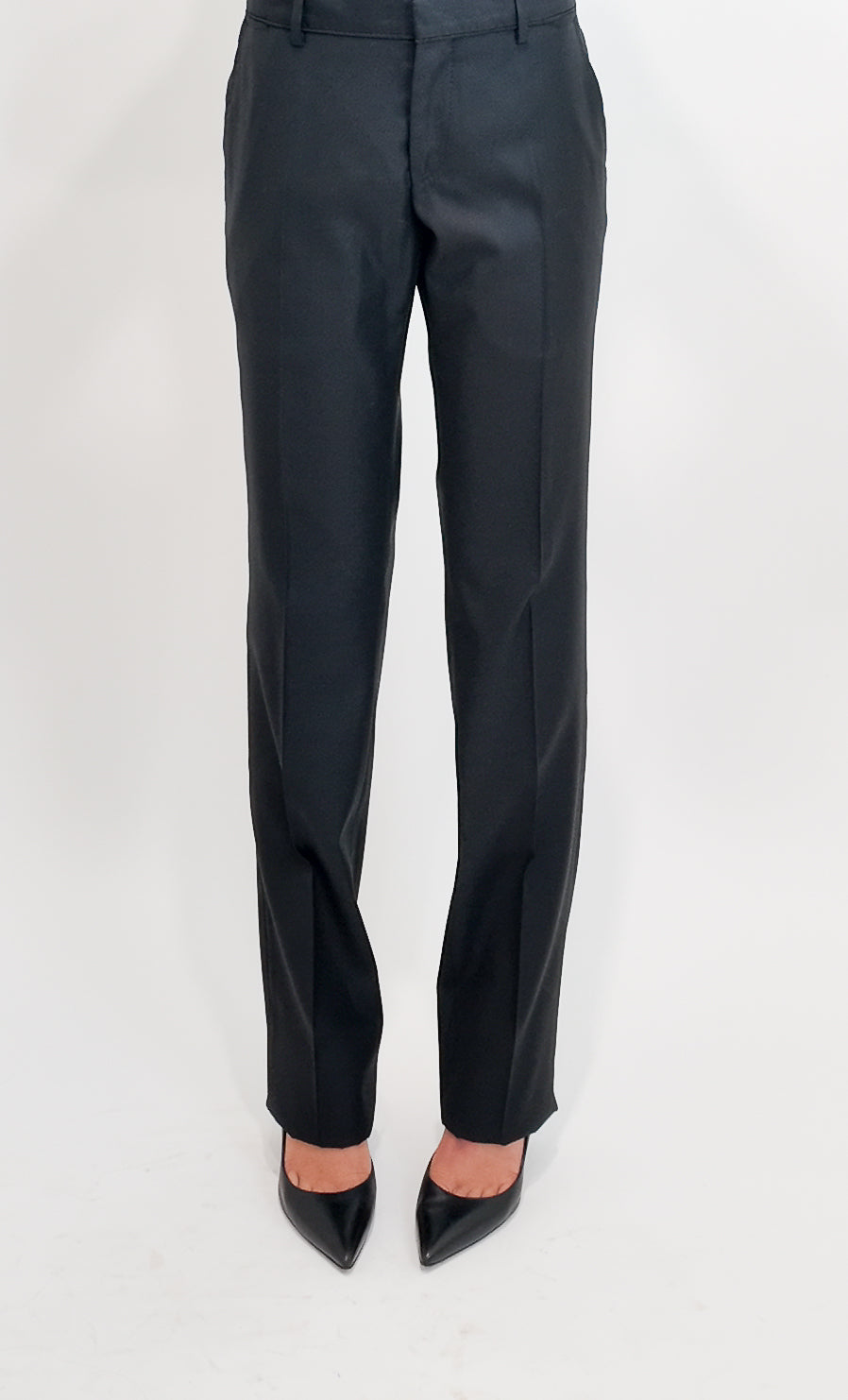 Black dress pants on a white background