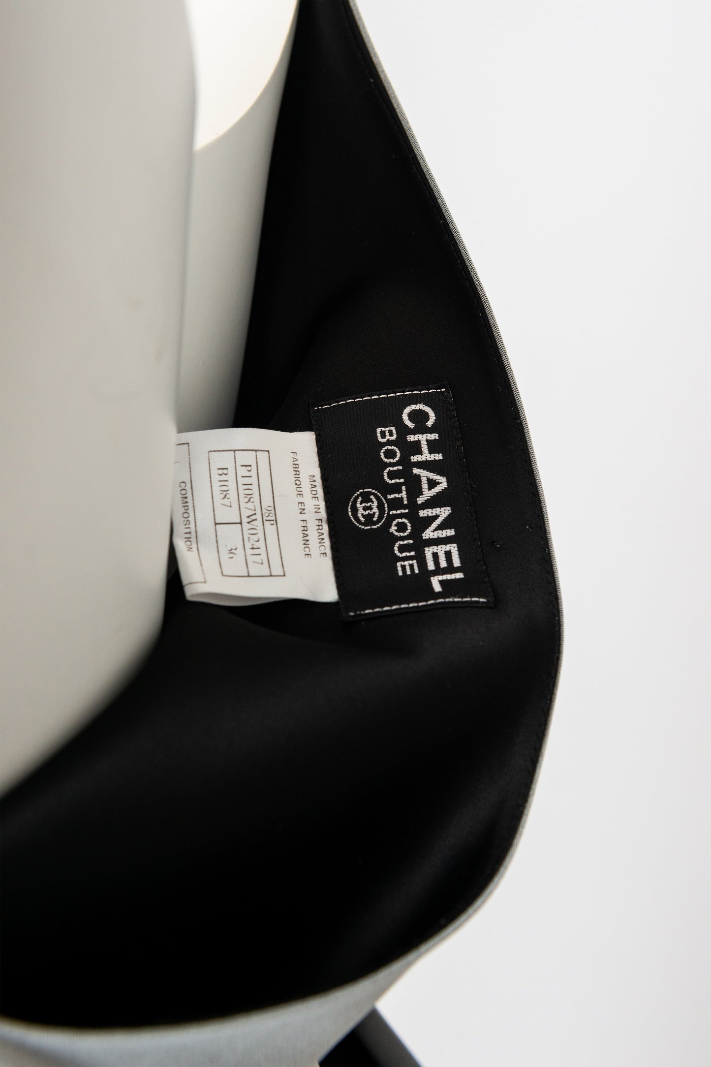 Chanel boutique garment tag