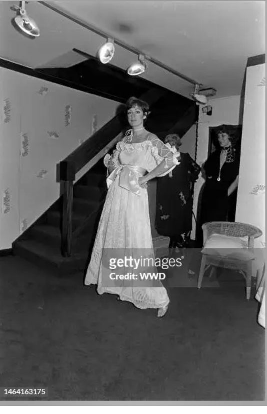 Zandra Rhodes Documented 1977, Lace up Sleeve Off the Shoulder Dress - The Kit Vintage