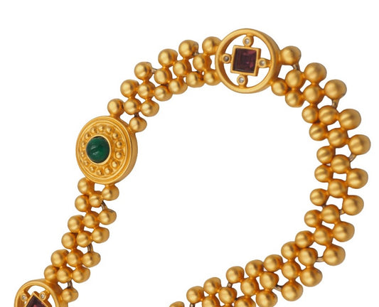 Givenchy Matte Gold With Cabochon Stone Necklace