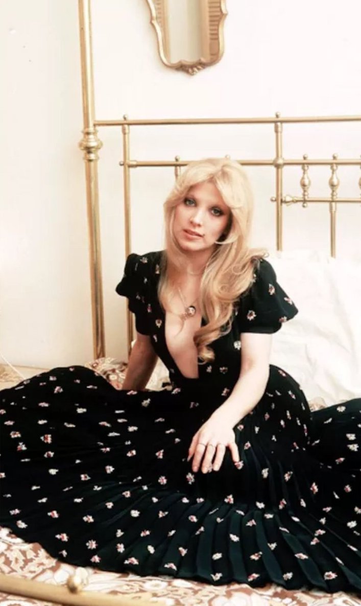 Ossie Clark 1969 "Bridget" Dress, Navy Wrap Dress Low Neckline - The Kit Vintage
