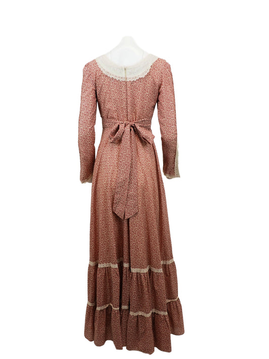 Gunne Sax Dress Pink Calico Print