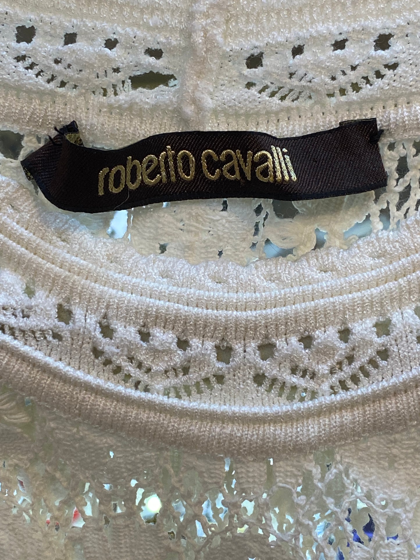 Roberto Cavalli White Knit Mini Cocktail Dress