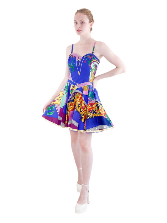 Vintage 1992 Spring Ready to Wear Versace Jeans Couture Cotton Baroque Dress - The Kit Vintage