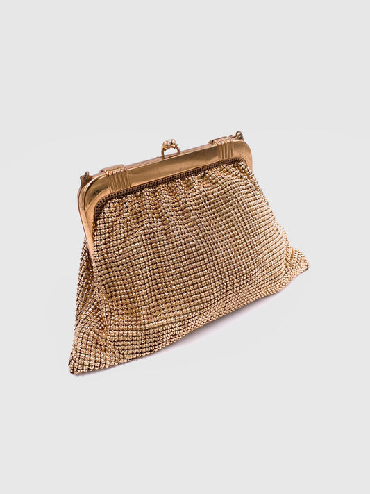 Whiting & Davis Gold Metal Mesh Purse - The Kit Vintage