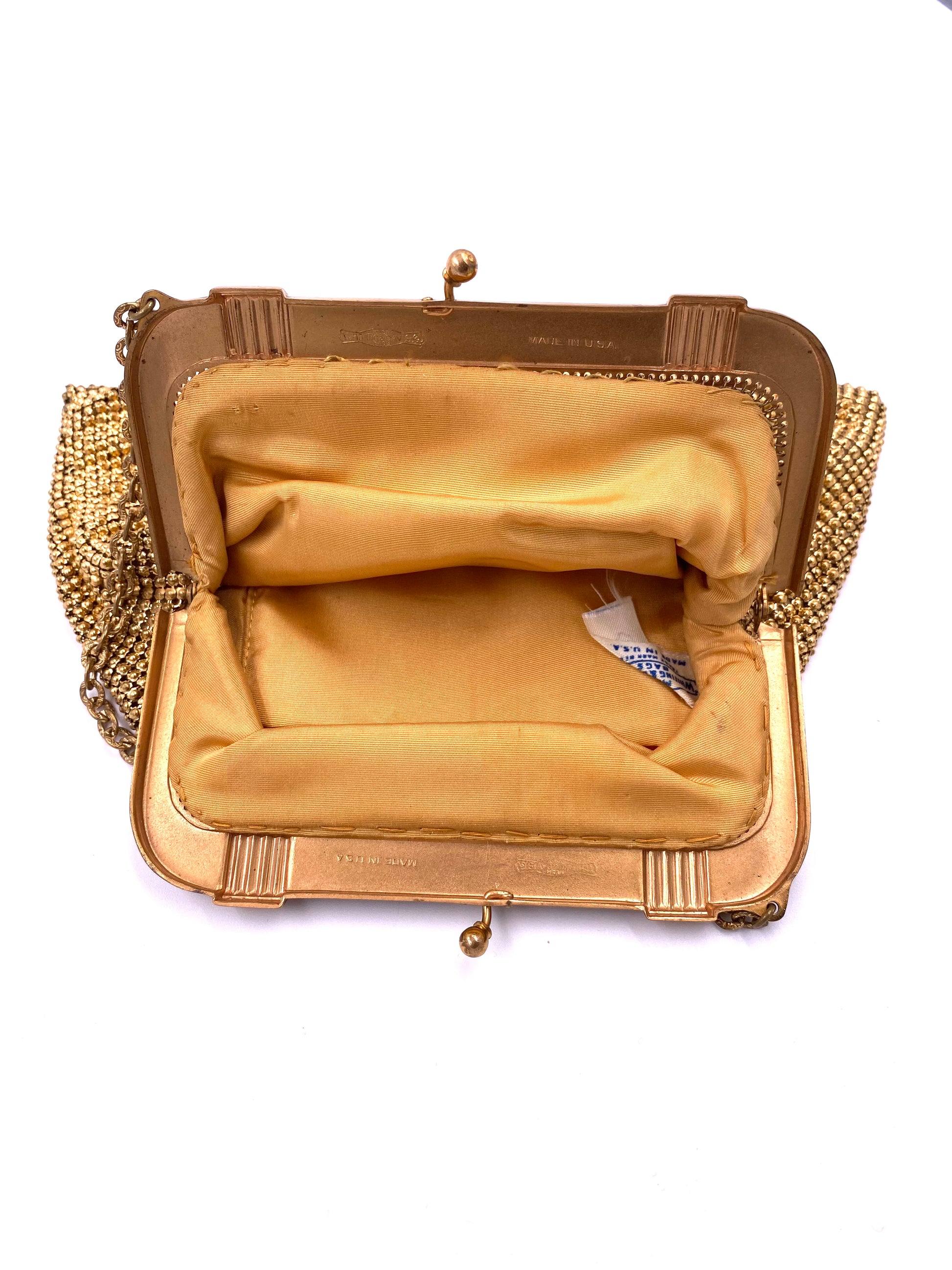 Whiting & Davis Gold Metal Mesh Purse - The Kit Vintage