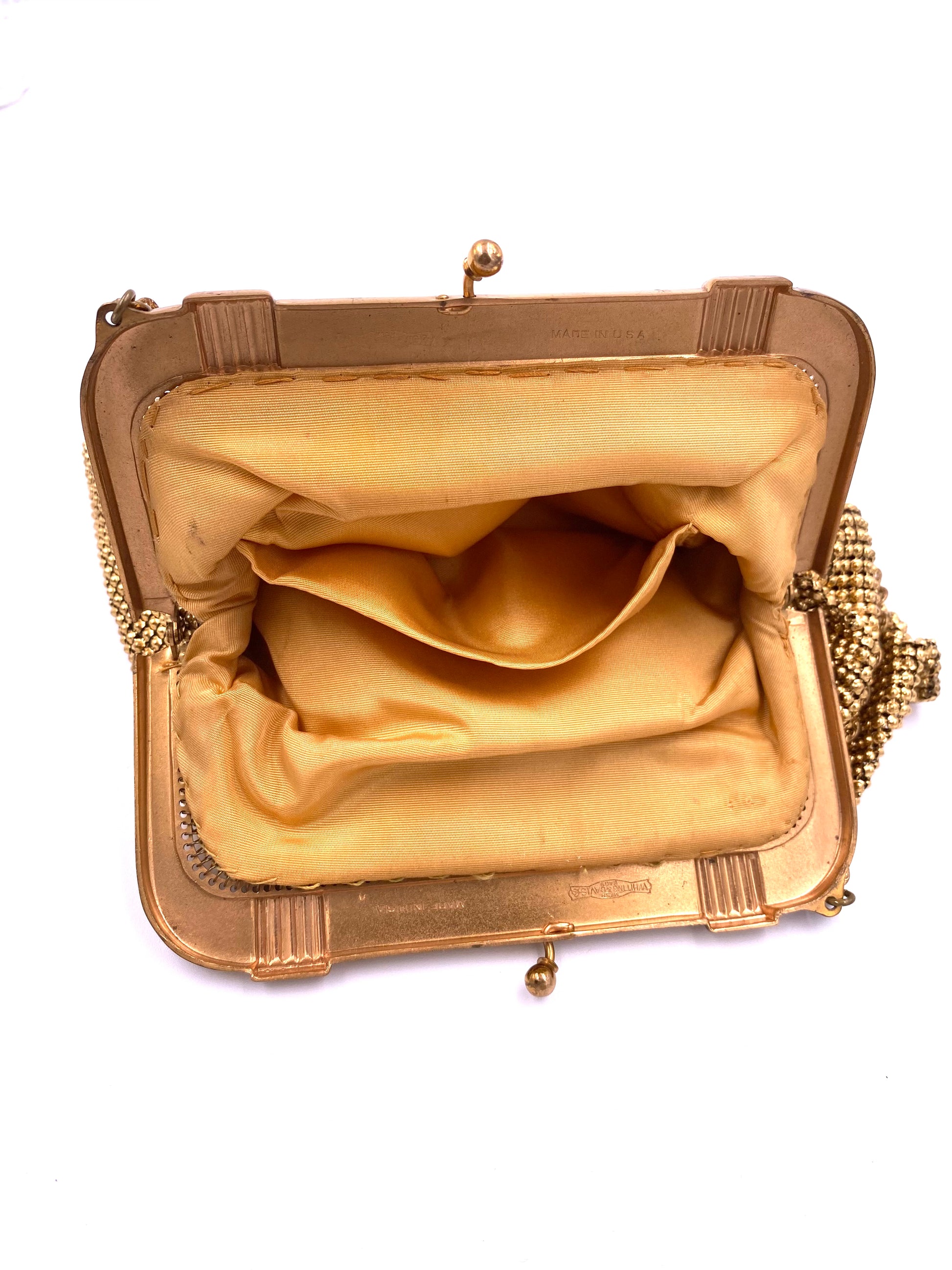 Whiting & Davis Gold Metal Mesh Purse - The Kit Vintage