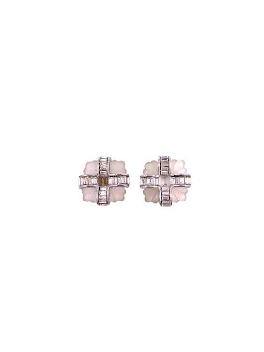 Kenneth Jay Lane Crystal Square Earring - The Kit Vintage
