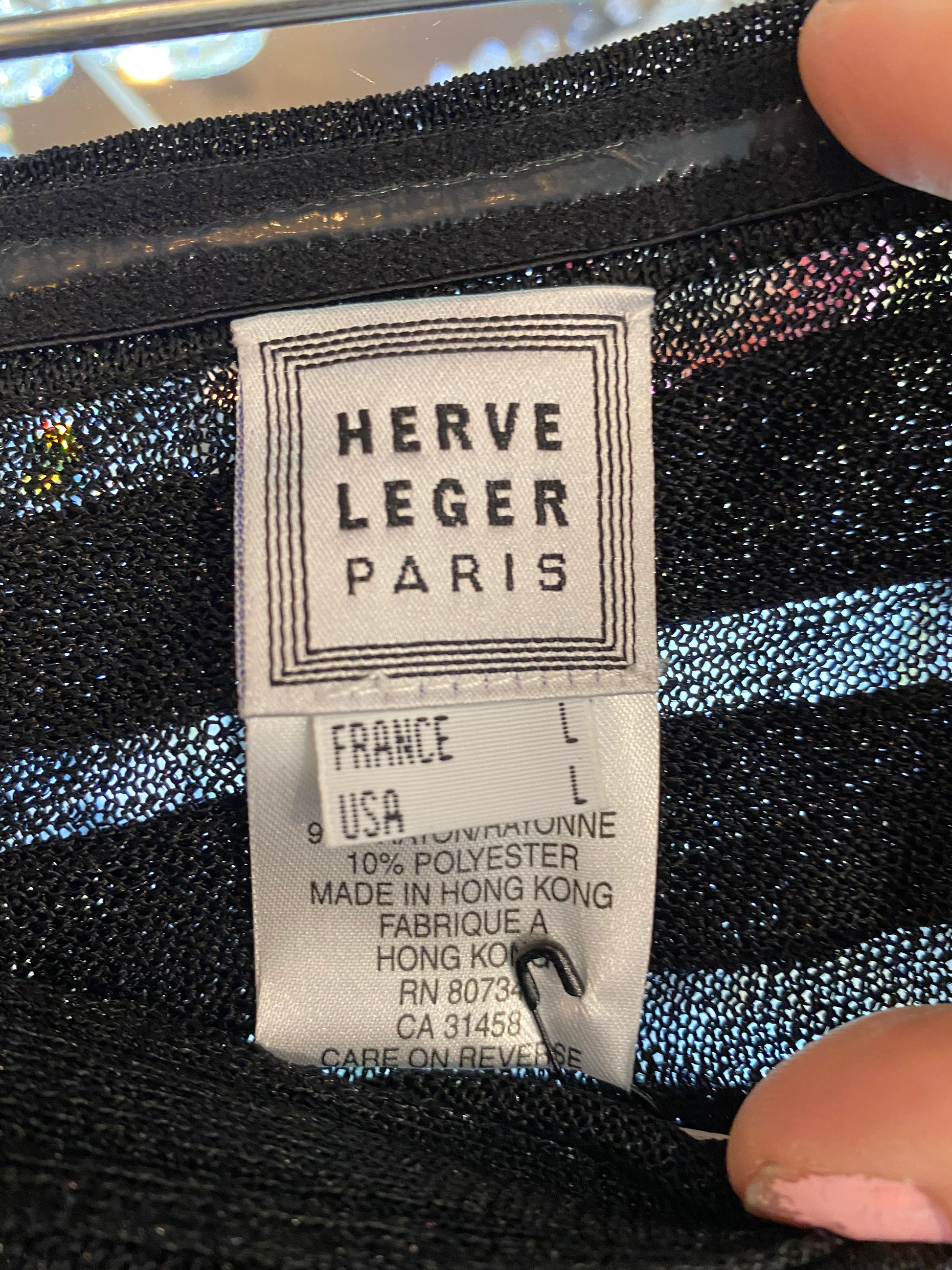 Herve Leger Metallic Black Tube Top - The Kit Vintage
