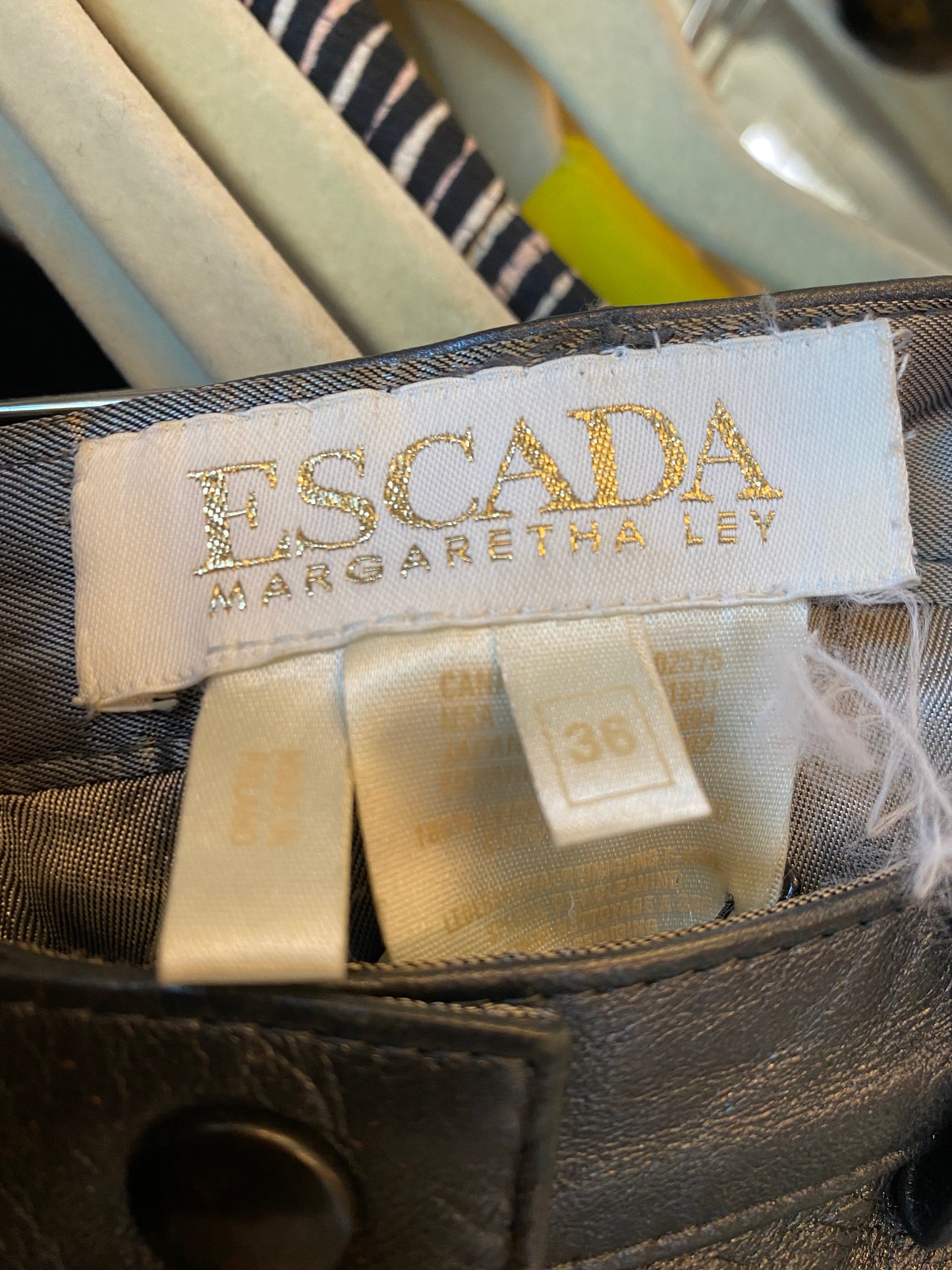 Escada Black Leather Pants - The Kit Vintage