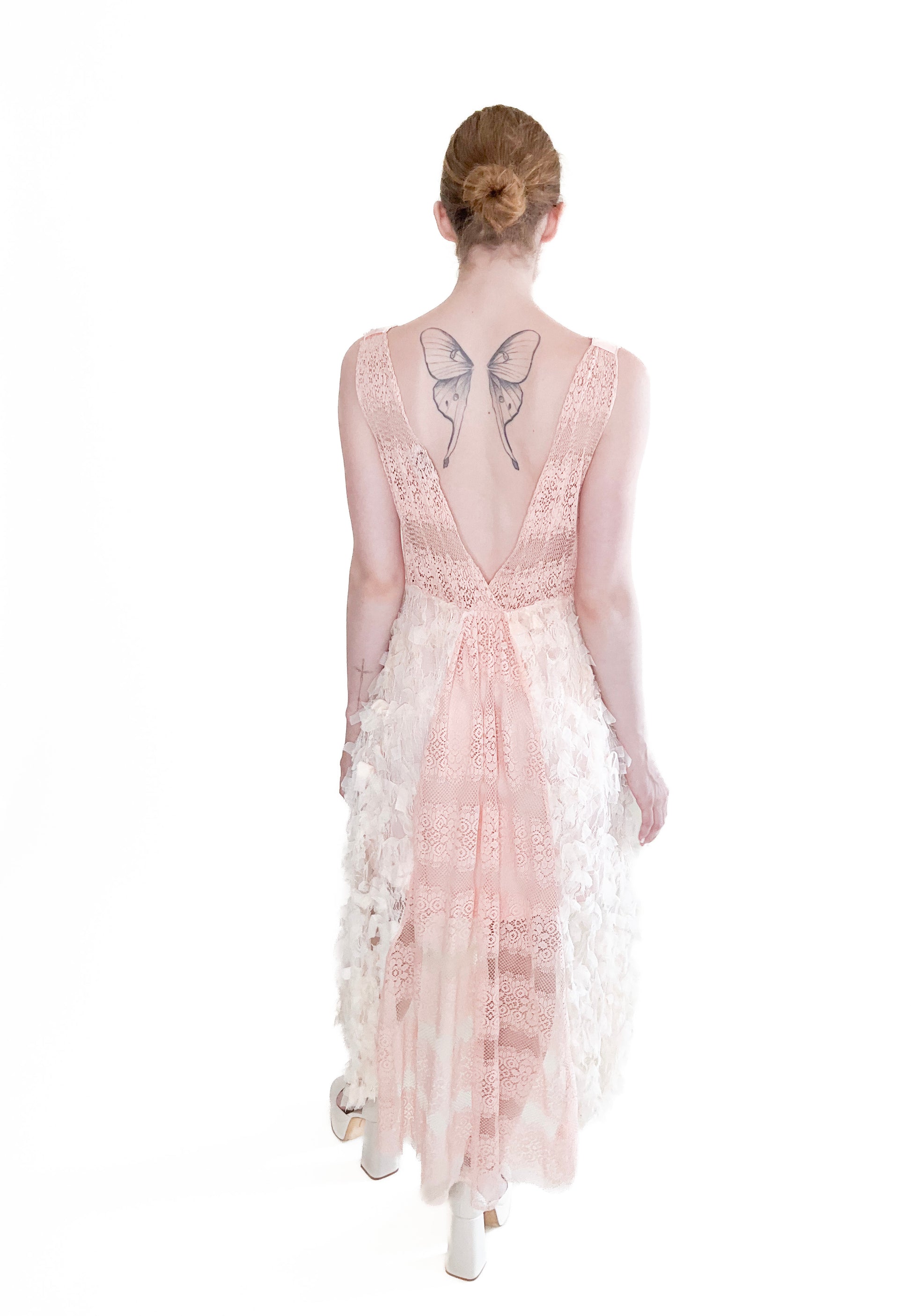 Pink French Knit & Lace Dress - The Kit Vintage