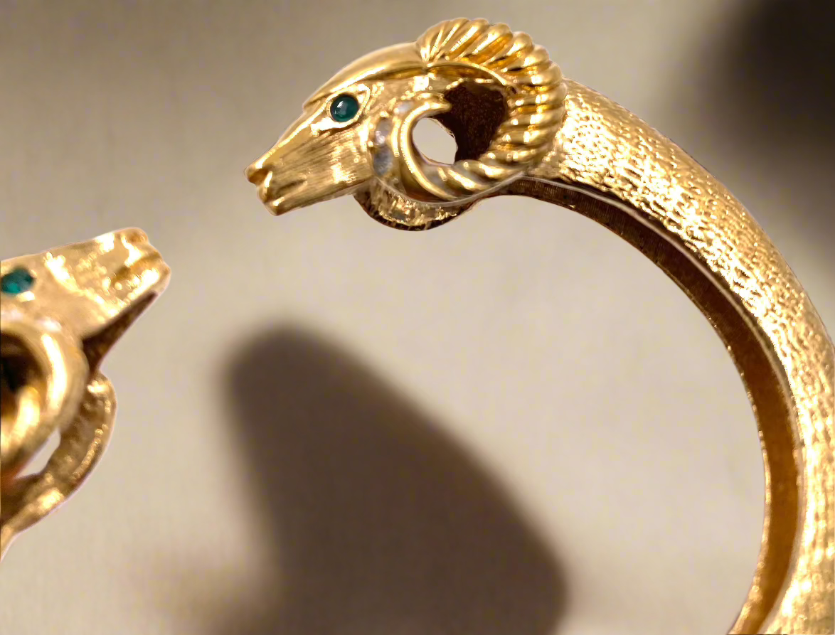 Kenneth Jay Lane Double Rams Head Bracelet - The Kit Vintage