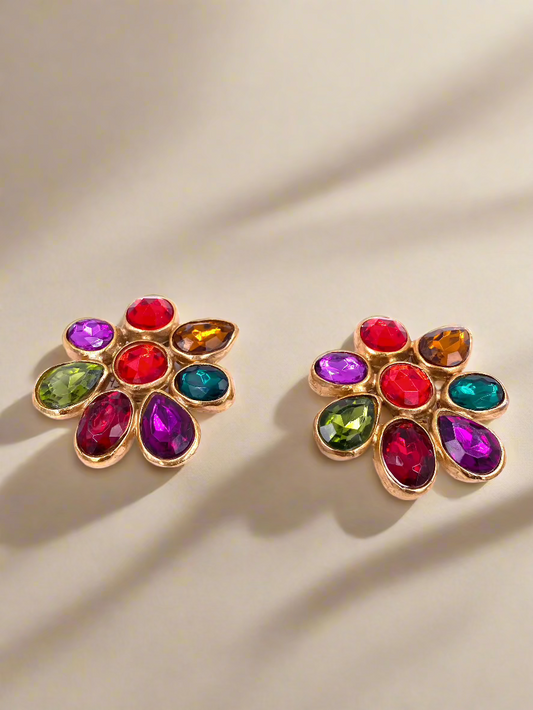 RJ Graziano Colorful Stone Clip earrings - The Kit Vintage