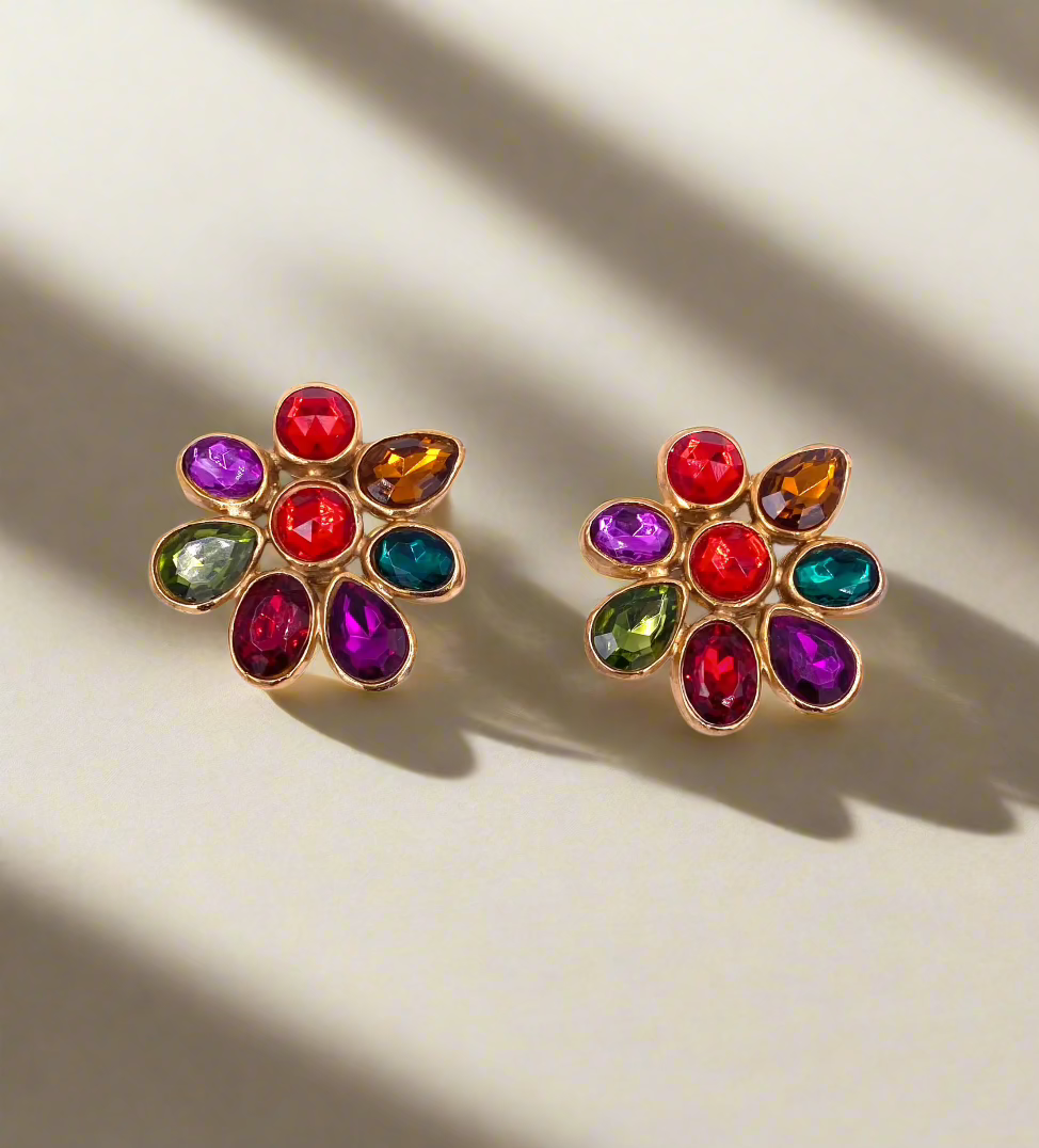 RJ Graziano Colorful Stone Clip earrings - The Kit Vintage