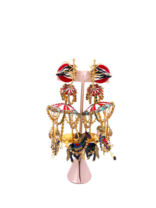 Lunch at the Ritz Carousel Earrings - The Kit Vintage