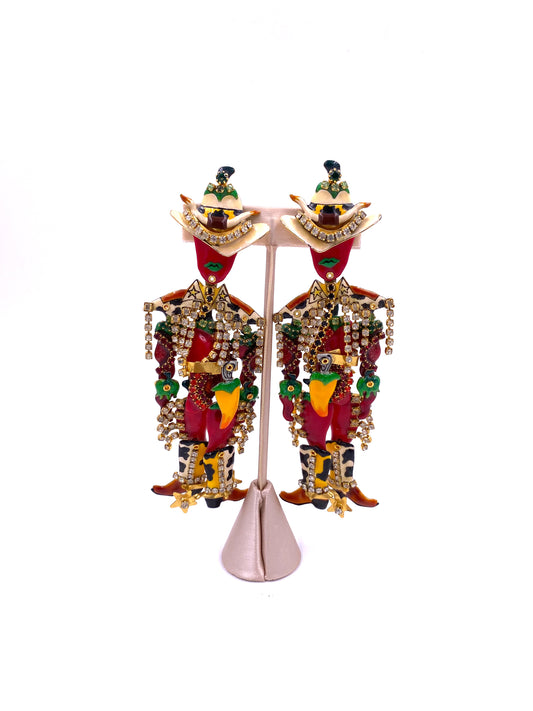 Lunch at The Ritz Western Chili Pepper Earring - The Kit Vintage